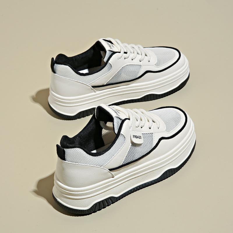 

Повседневные кроссовки на толстой подошве, женские летние новые дышащие кроссовки, модные сетчатые туфли для папы, кроссовки для студентов 40 чёрный