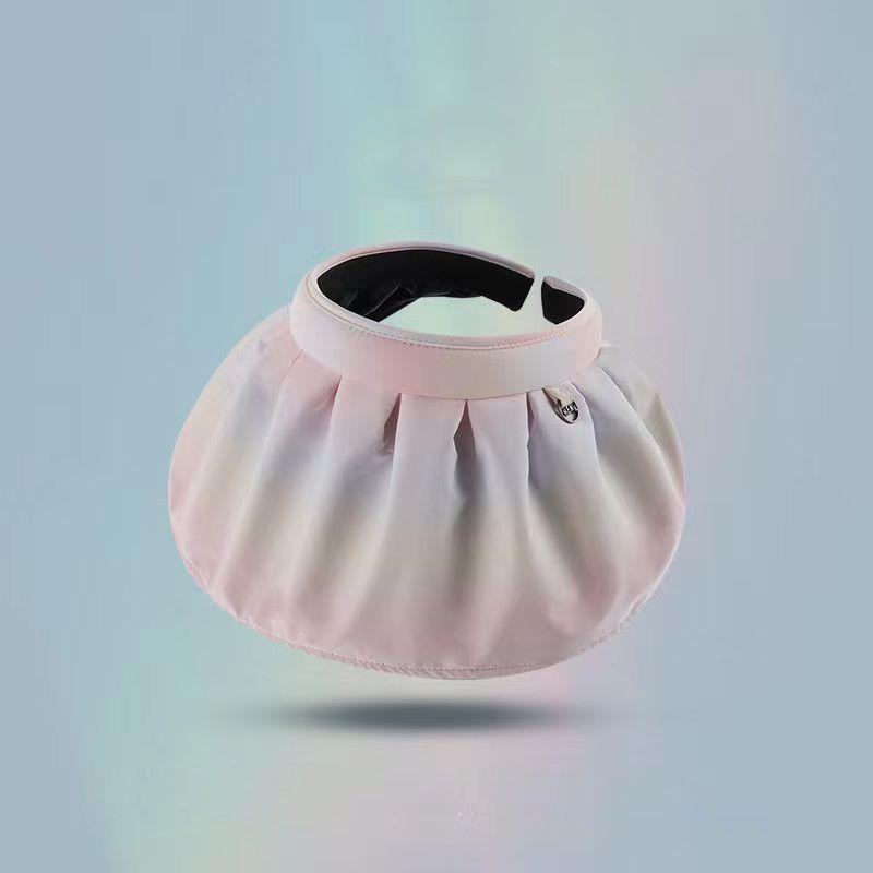 Empty Top Sun Protection Hat Female Summer Gradual Change Color Vinyl New Shell Hat UV Protection Sun Hat