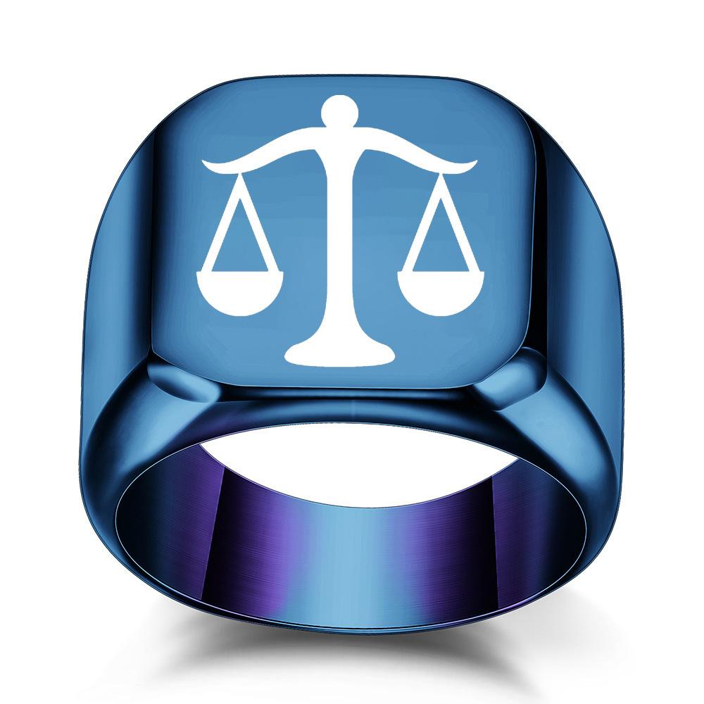 

Wish new models, European and American Libra fair square versatile retro ring ring trend wholesale No. 13 синій