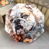 1 Pezzo Ombrello Pieghevole Automatico - Fantasia Floreale Bulldog, Design Portatile e Pieghevole con 8 Stecche, Regali di Natale e Compleanno