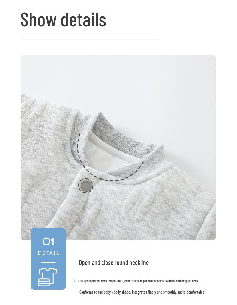 Thickened Cotton Baby Bodysuit: Long Sleeve, Warm, Snap Crotch Outerwear for Boys & Girls, Ideal for Spring & Autumn