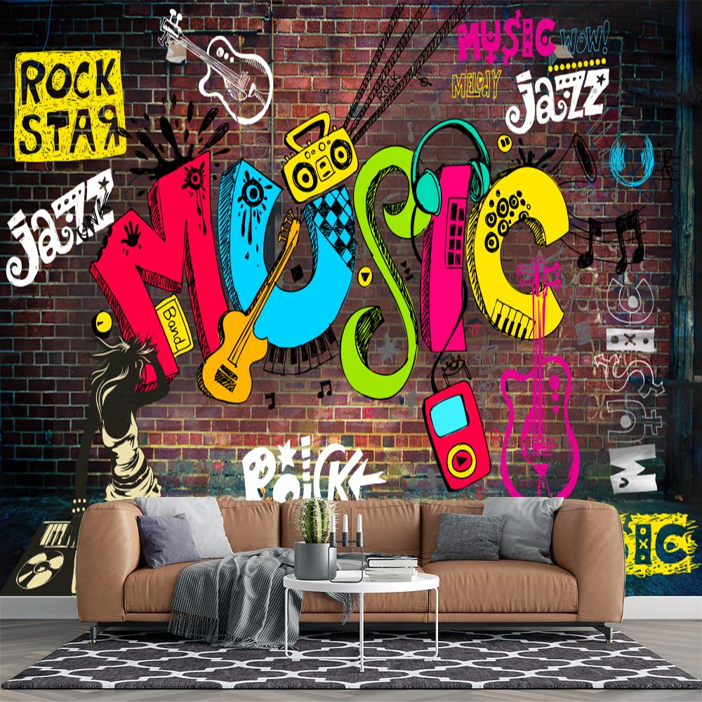 

Граффити Мурал Ретро Ностальгическое Граффити Настенная Роспись Спальня Гостиная Фоновая Стена Декор 3d Обои 200 cm(W) x 140 cm(H)