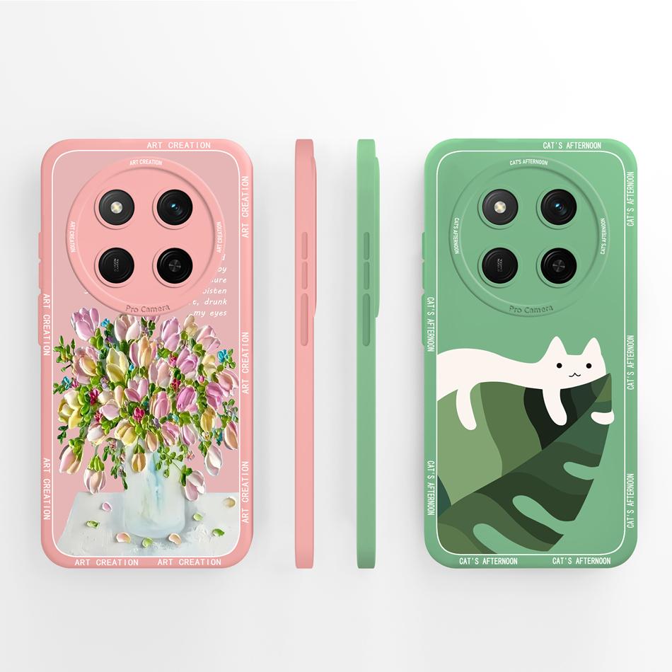 For Honor Magic 7 Lite Case Cute Panda Soft Liquid Silicone Funda High Quality Back Cover For Magic7 Lite Phone Protector Gift
