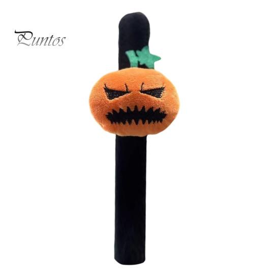 Funny Party Decoration Props Halloween Stuffed Slap Bracelet, Plush Pumpkin Ghost Bat Skull Cat Cute Wrist Toys Band for Boys Girls Favors Soft Wraps