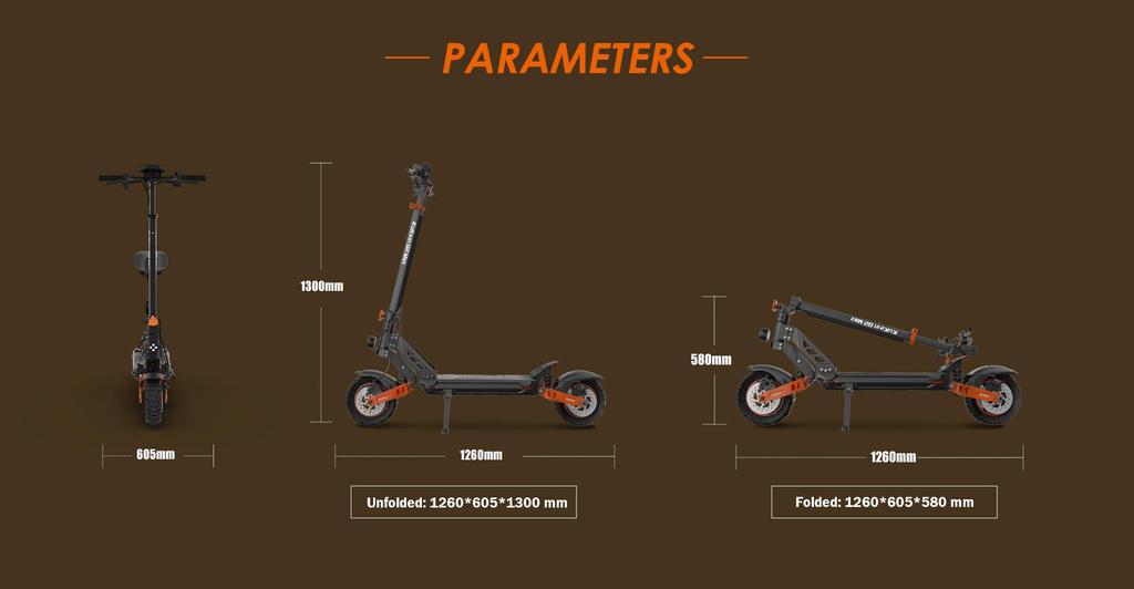 Faltbarer Elektroroller Kukirin G2 Max, 1000W Motor, 48V 20.8AH Akku, Höchstgeschwindigkeit 55km/h, Reichweite 70km, 10-Zoll-Reifen