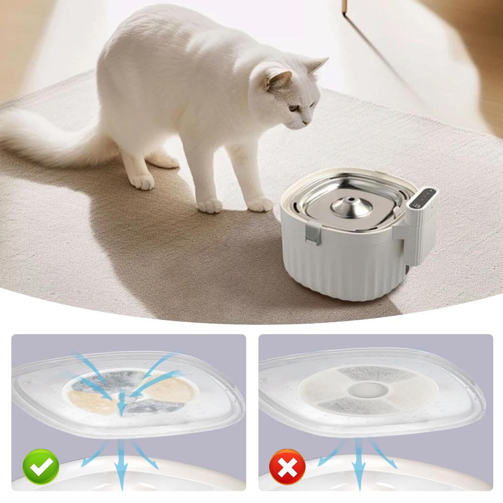 6pk Cat Fountain Filters - Round Activated Carbon & Resin Replacement for Pet Water Dispensers