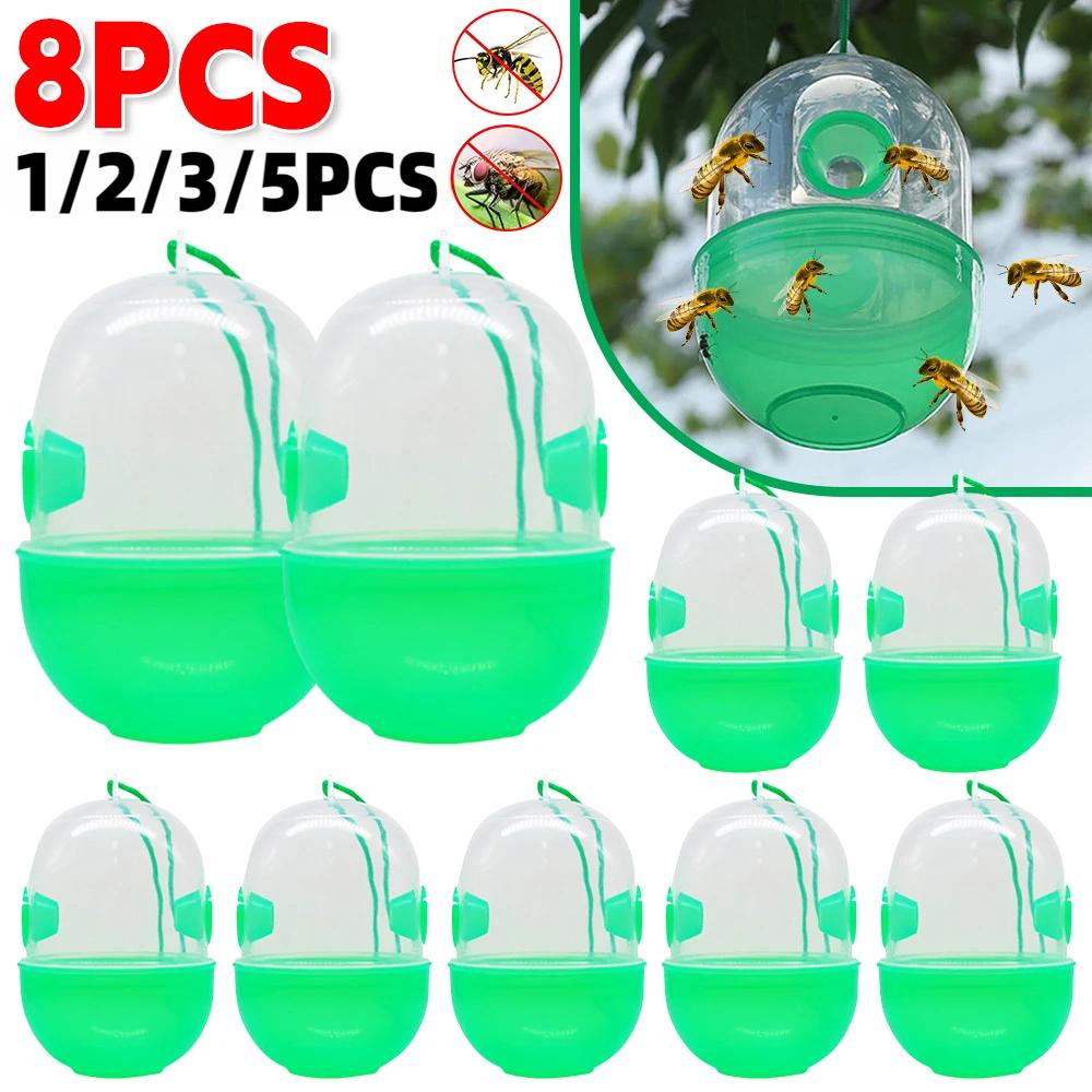 8-1PCS Reusable Fly Wasp Insect Traps Hanging Plastic Hornet Catcher Fly Killer Orchard Insect Trap Pest Control Products