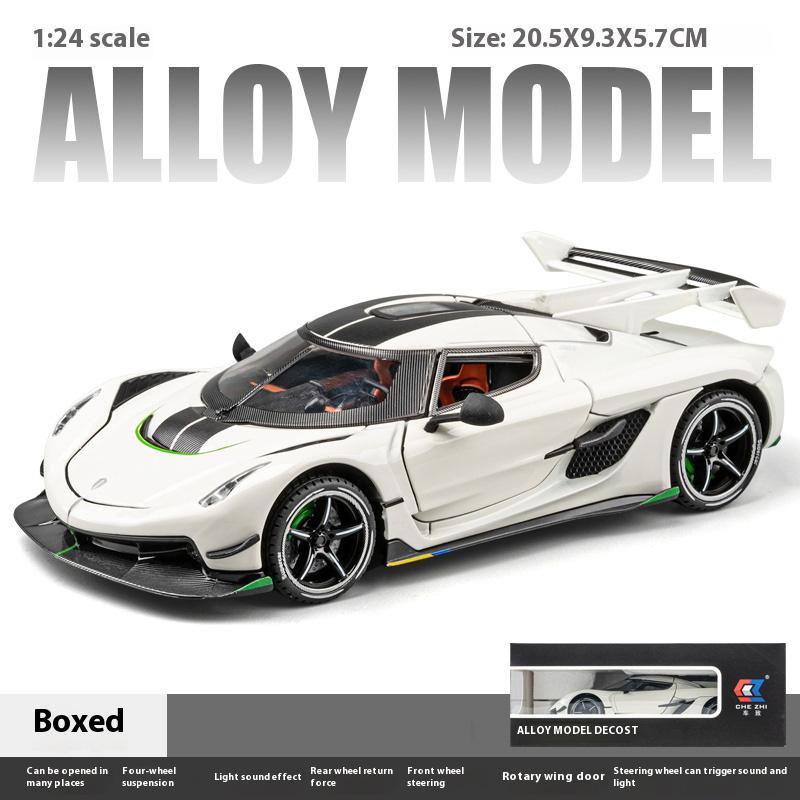 

1:24 cool sports car alloy model, rotor door, simulated sound and light, restored details, exquisite desktop ornaments