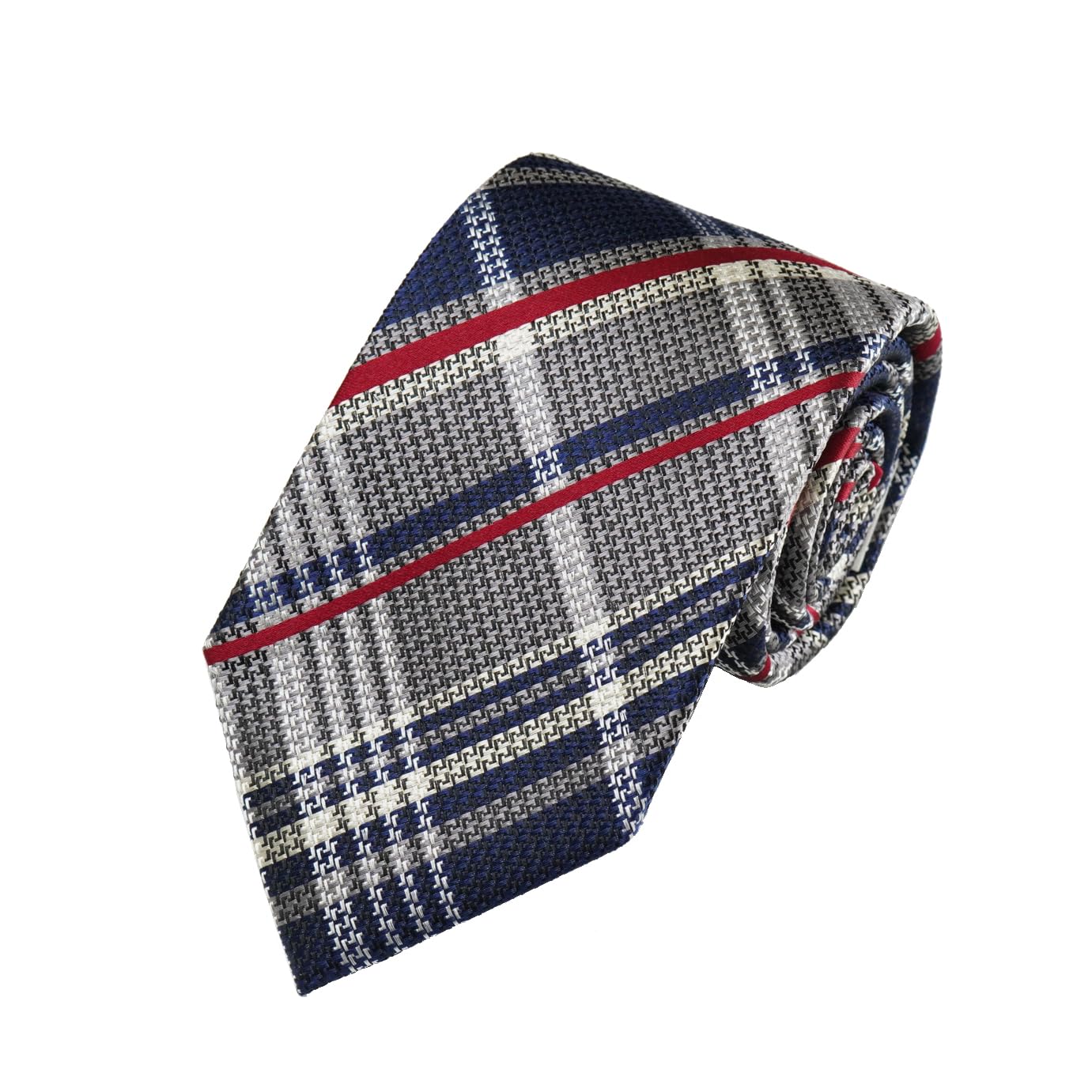 [New Yorker Blue] Check Pattern (Multi-Check) Necktie NB915913 Navy Gray Free Size Business Suit Style Gift