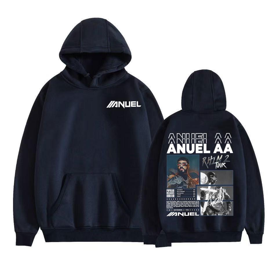 Rapper Anuel AA Rhlm 2 Album 2025 Cover Hoodies Herren Lässige Hochwertige Fleece-Sweatshirts Harajuku Streetwear Vintage Hoodie