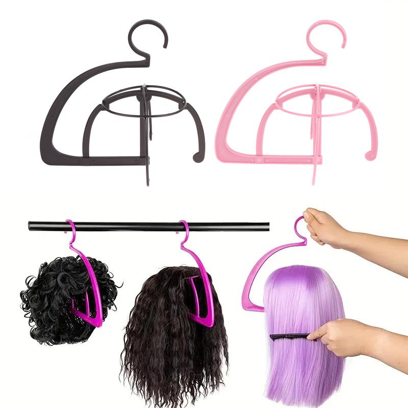 High Quality Wig Stands Plastic Hat Display Wig Stand Holders For Hair Extension Wigs Black Purple Wig Hanger Stand Holder