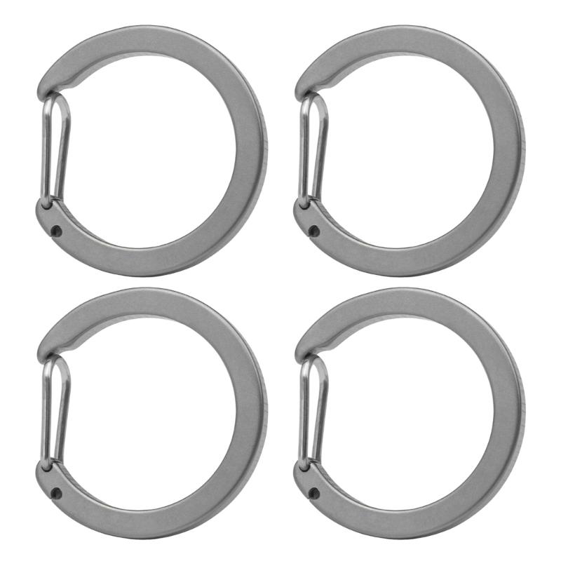 

4pack Titaniums Carabiner Keyring Solid Alloys Key Rings with Quickly Release for Camping Hiking 1
