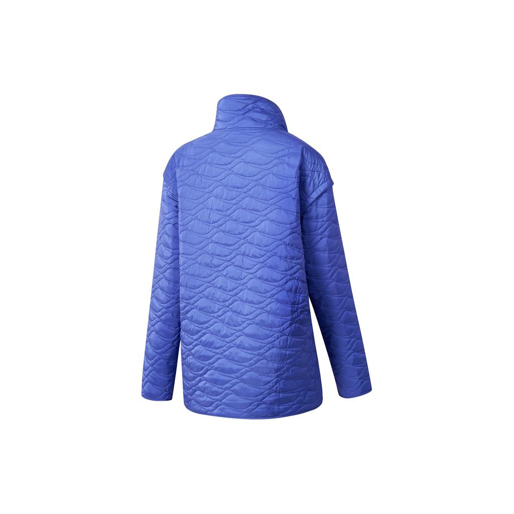 SAUCONY Solid Color Stand Collar Drop Shoulder Thick Cotton Jacket Women Jackets Light-Purple Blue SC1249062B-BL36