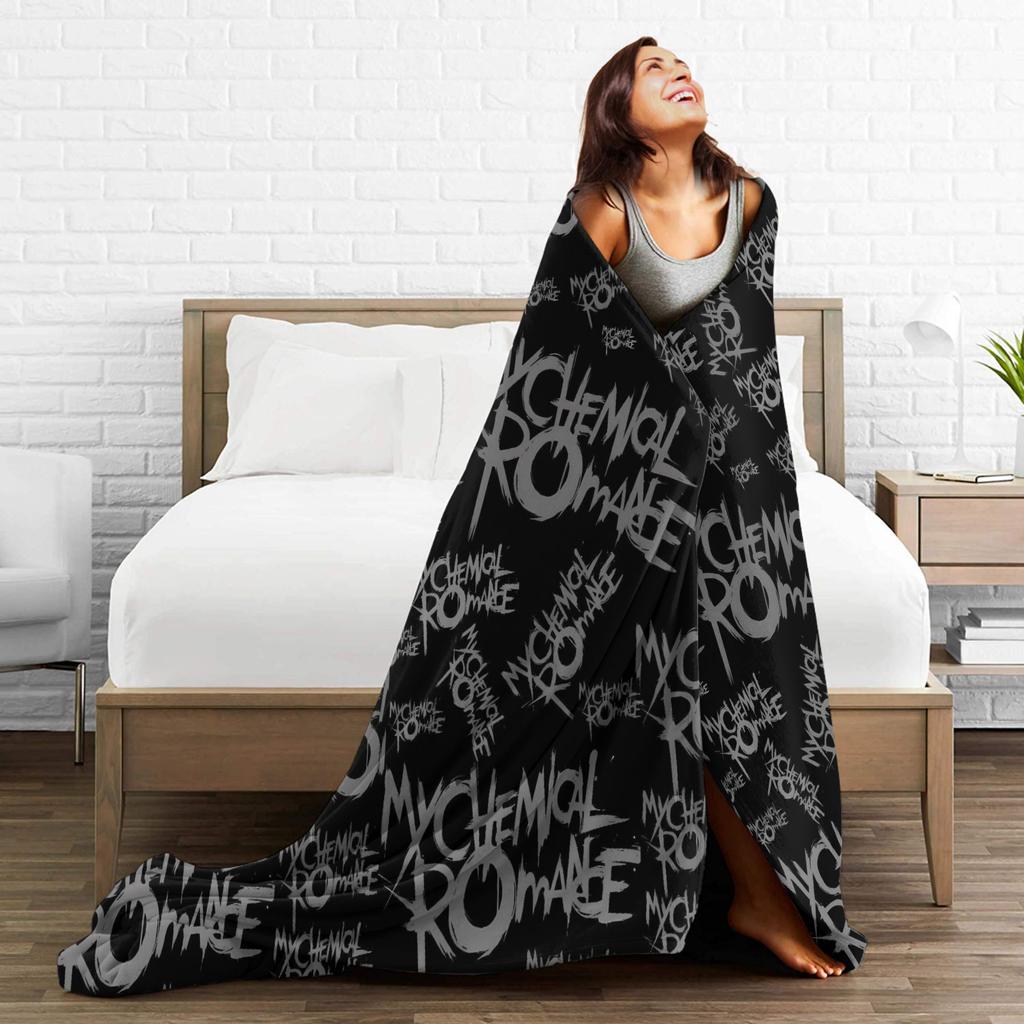 My Chemical Romance Soft Warm Blankets  Decorative Plush Throw Blanket Funny Couch Chair Flannel Bedspread Sofa Bed Cover