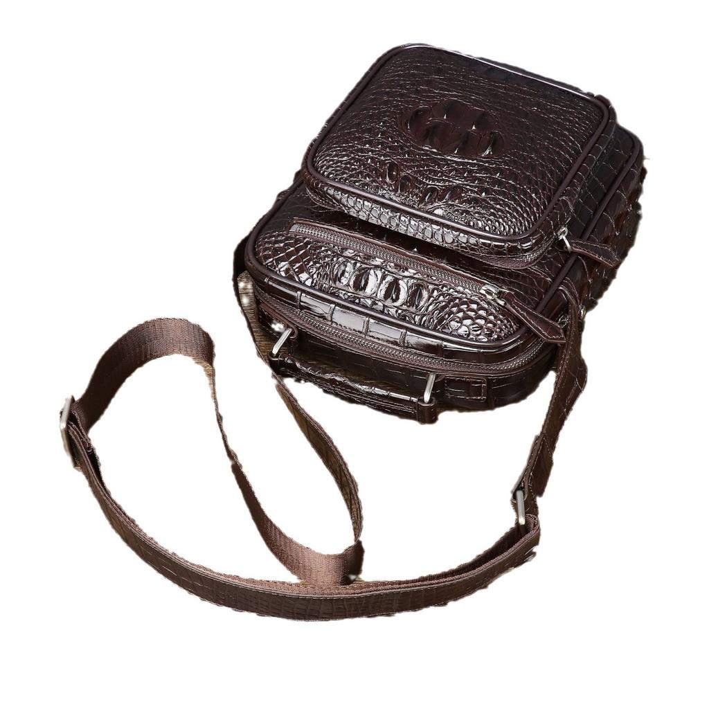 Crocodile Bone Pattern Men's Single-shoulder Bag, Fashionable Large-capacity Men's Bag, Multi-functional Backpack, Hand-held Crossbody Bag