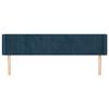 VidaXL Tête de lit avec oreilles Bleu foncé 183x16x78-88 cm Velours3119070
