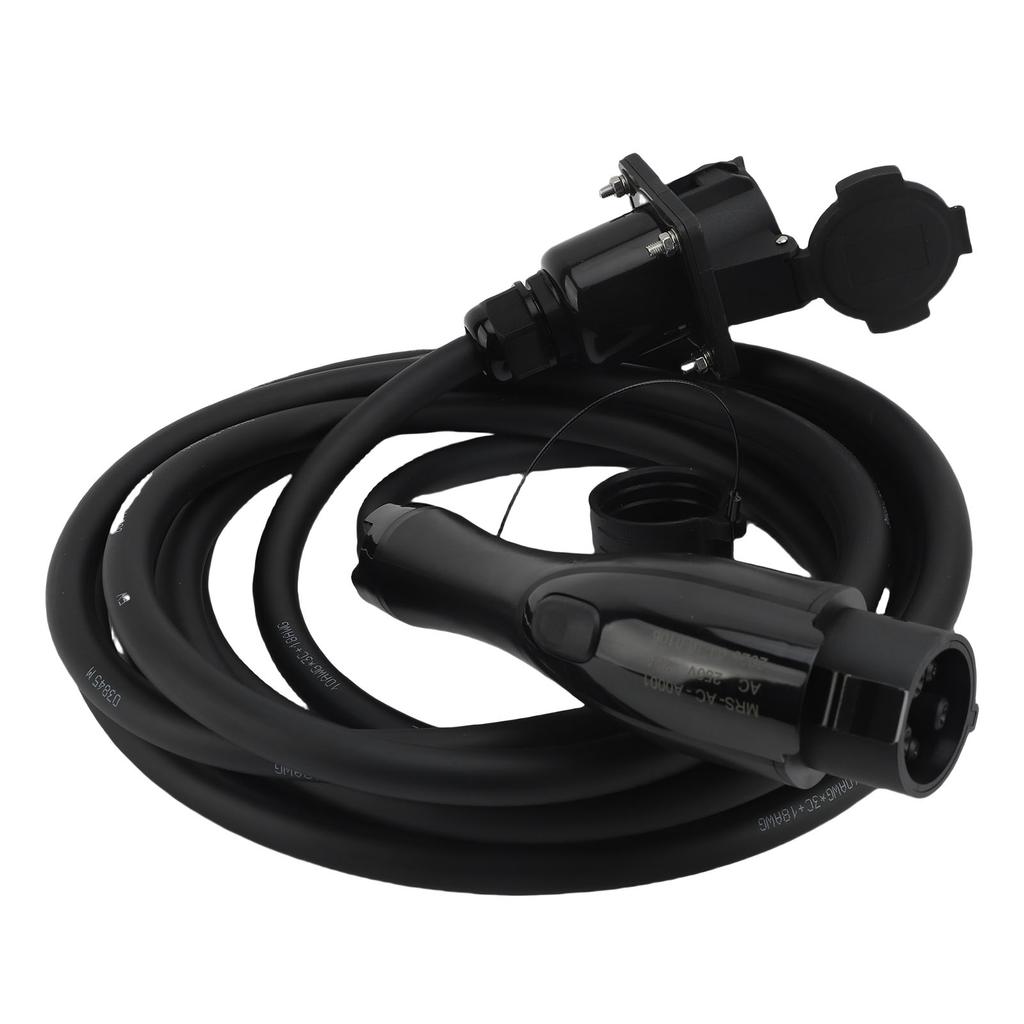 EV Charger Cable Type 1 Double Connector 32A 7.6KW 19.69ft Single Phase Electric Vehicle Charging Extension Cord