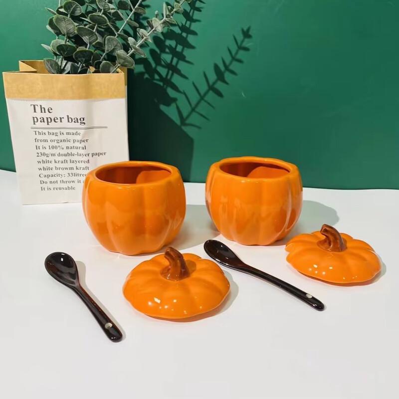 ZISIZ Pumpkin Ceramic Seasoning Jar