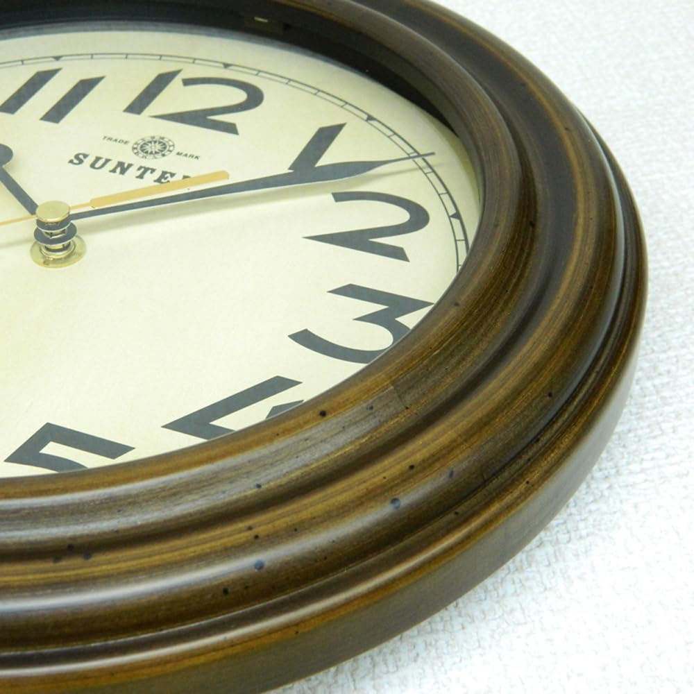 Santell Made In Japan TRDE-MARK Retro Radio-Controlled Clock with Stand, Antique Brown, DQL668