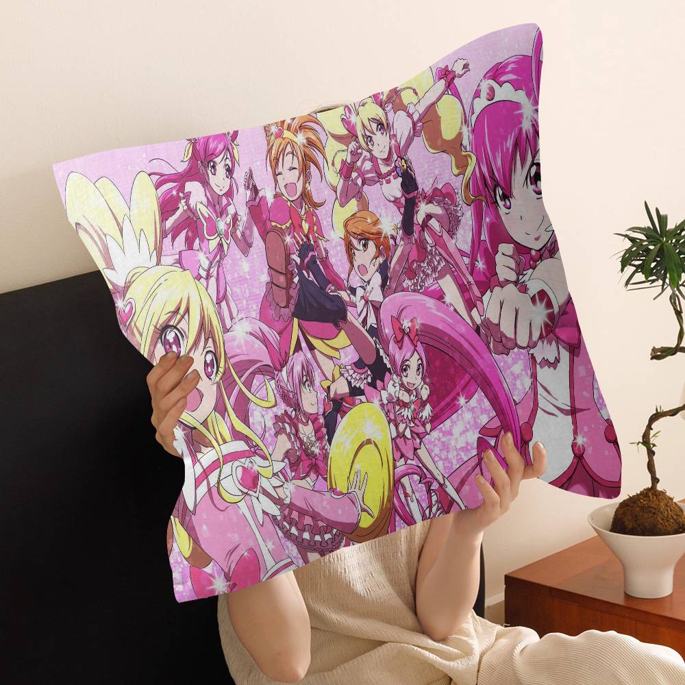 Pretty Cure Anime Cushion Cover Pillowcase Upholstery Sofa Throw Pillow Home Decor Pillowcas