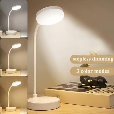 מנורת שולחן LED נטענת USB ומתחברת למקור חשמל לתאורת משרד קריאה בהירות מתכווננת