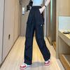 Fashion Women Joggers Pants Casual Female Chic Straight Cargo Pants Elastic High Waist Streetwear Slim Trousers Summer Thin