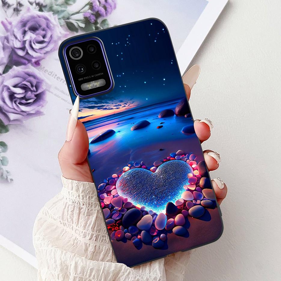 For LG K52 K62 2020 Case LM-K520 LM-K525 Stylish Love Heart Painted Cover Soft TPU Phone Case For LG K62 K 52 LGK52 LGK62 Fundas