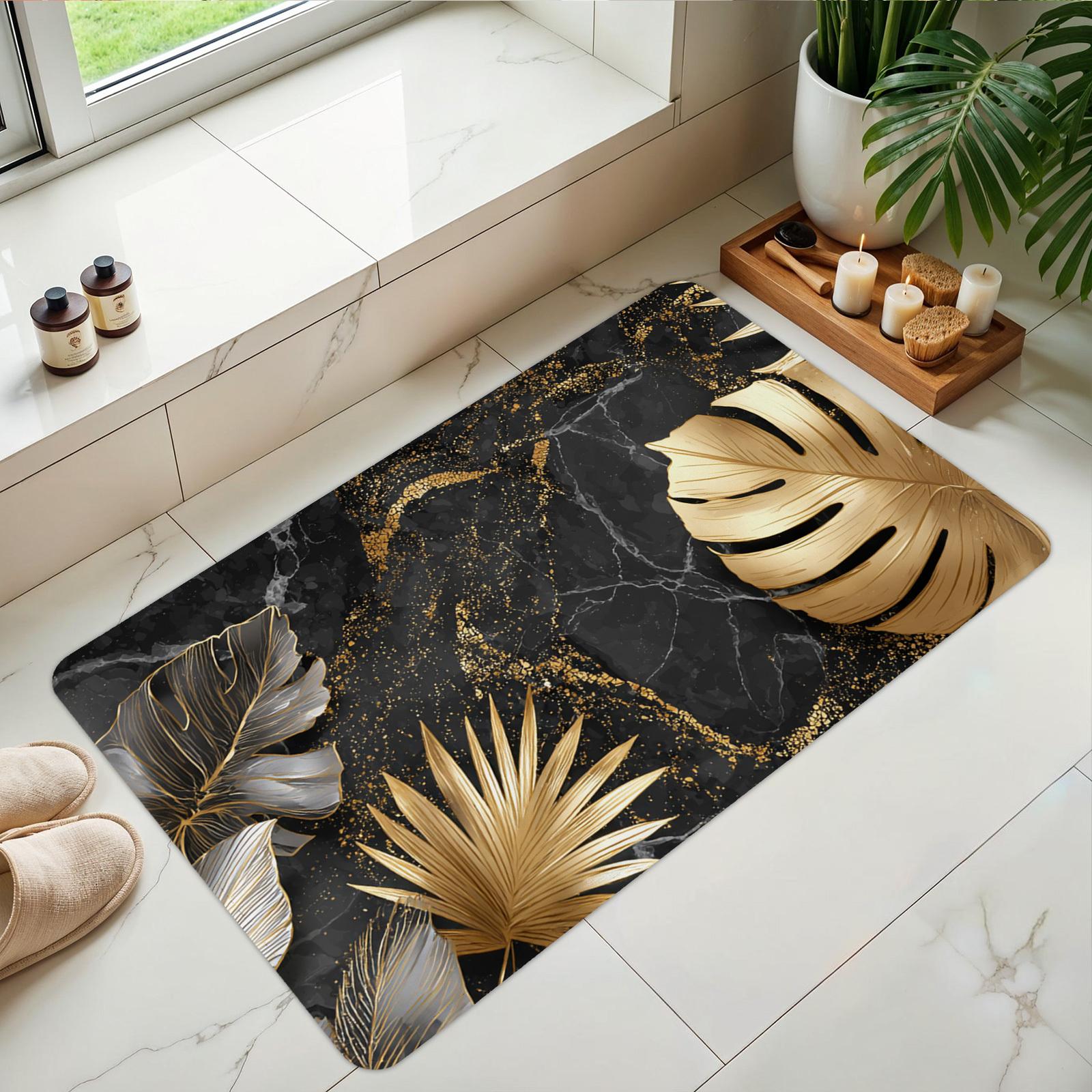

1Pcs Anti Fatigue Kitchen Rugs, Luxury Leaf Print Waterproof Non-Slip Thick Cushioned Kitchen Mat Heavy Duty Comfort Standing Mat for Kitchen 40*60cm
