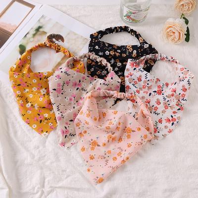 Plaid Broken Floral Triangle Headscarf Polka Dot Pastoral Style Retro Fresh Style Headscarf