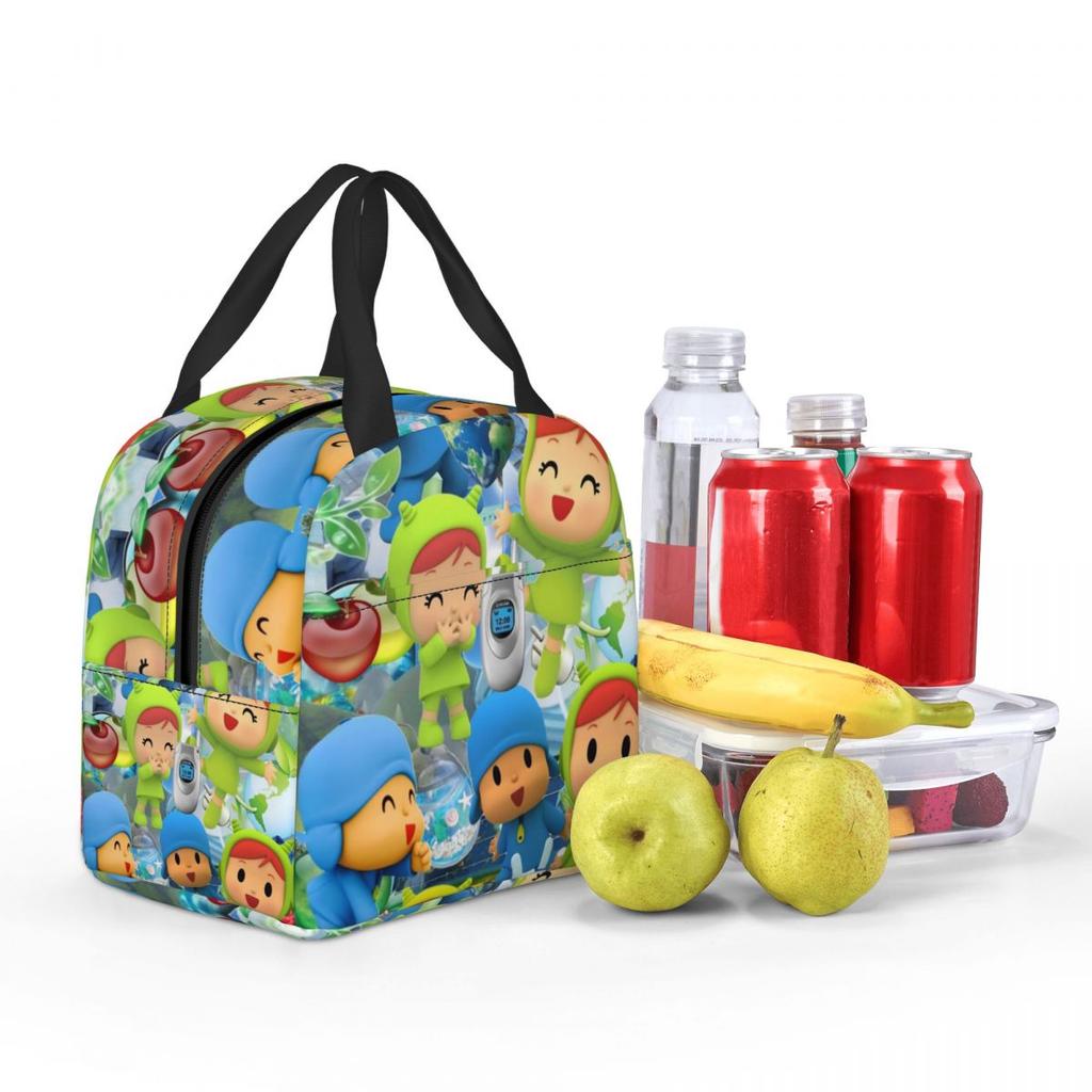 Insulated Lunch Boxes Pocoyoes Cartoon Comdy Accessories Lunch Container Multifunction Thermal Cooler Bento Box For School