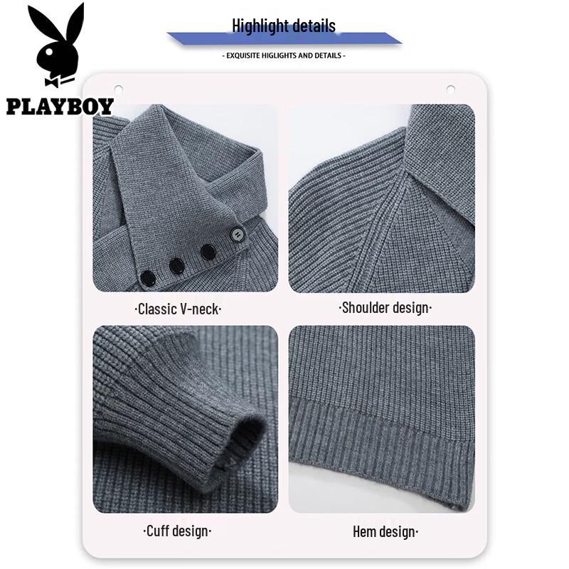 PLAYBOY Men's Thickened Knit Sweater