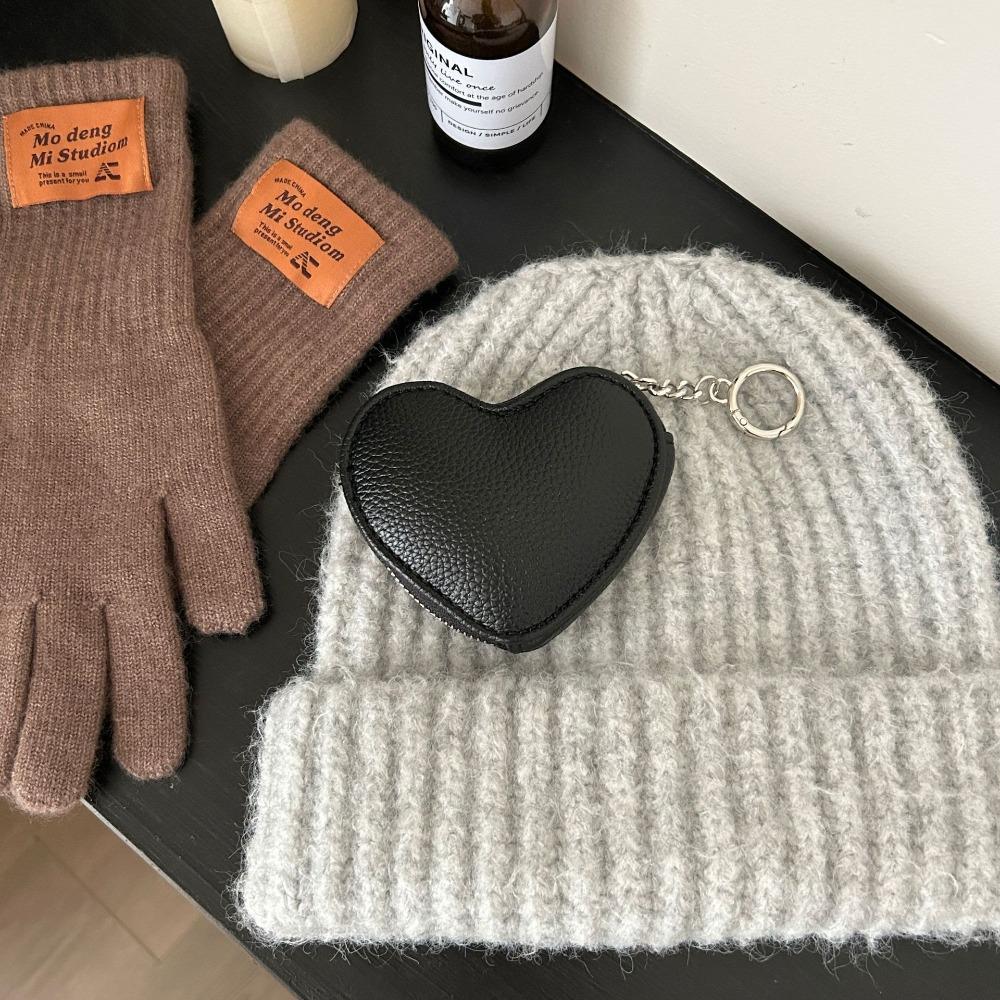 Pendant Heart Shape Wallet Zipper Cute Card Holder Change Bag PU Leather Coin Purse  Outdoor