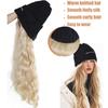 Synthetic Wig Hat Wig Warm Knitted Hat with Water Ripple Curls Women's Hat Wig Suitable for Daily Wear in Winter and Autumn