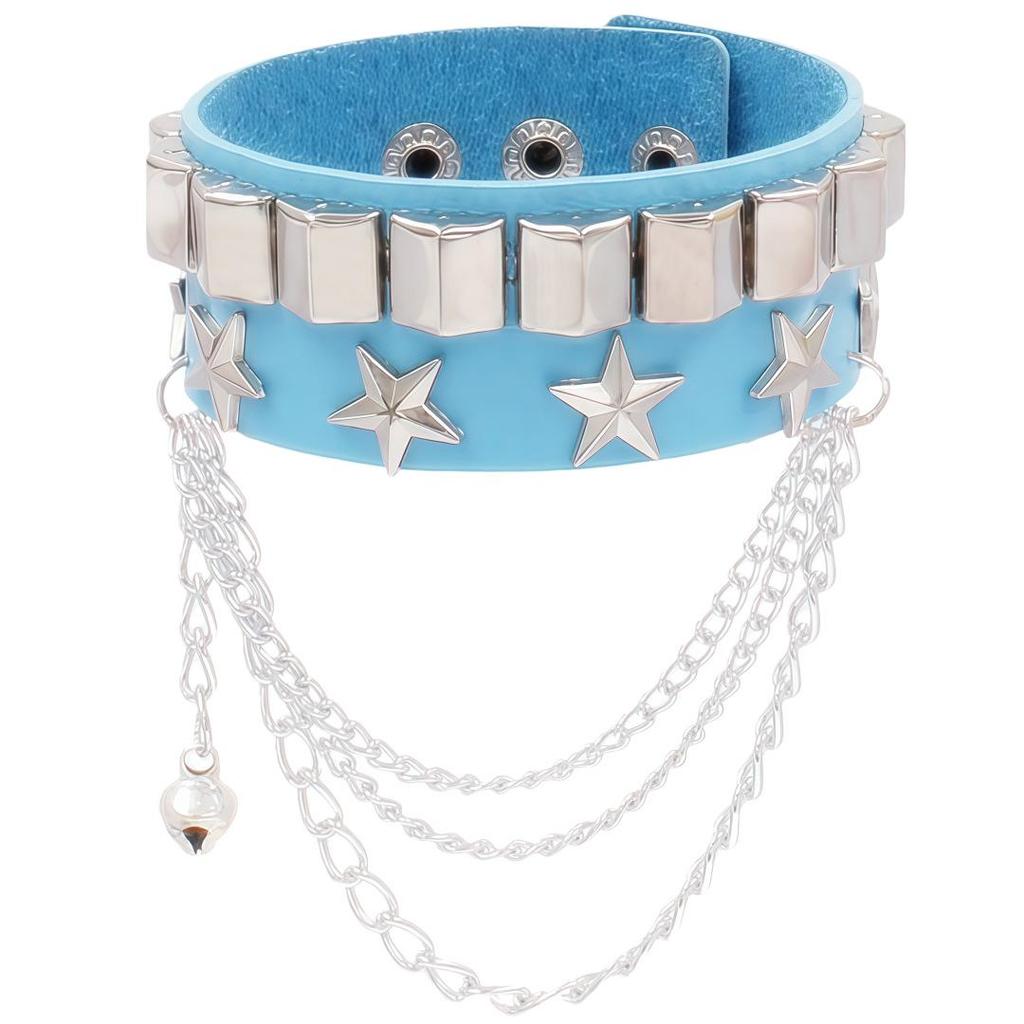 European & American Multi-layer Leather Skull Rivet Punk Bracelet