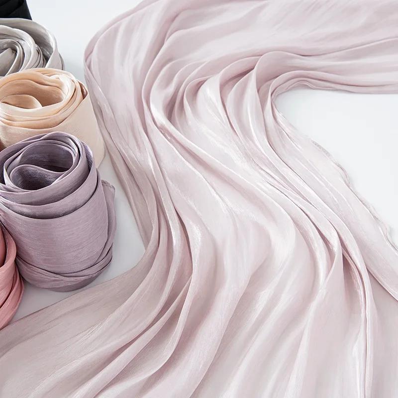 Eid Organza 66*180cm Maxi Satin Khimar Abaya Dubai Arabisch Islam Muslimischer Schal Frauen Schimmer Hijab Turban Hijabs Musulmans Femme