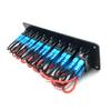 8 Gang Marine Boat Rocker Switch Panel, 12V 24V Waterproof RV LED Switch Panel for Car Truck Marine Boat, On Off Toggle