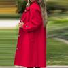Damen Casual Fashion Solid Color Mantel Revers Langarm Anzug Kragen Button Down Wolljacke