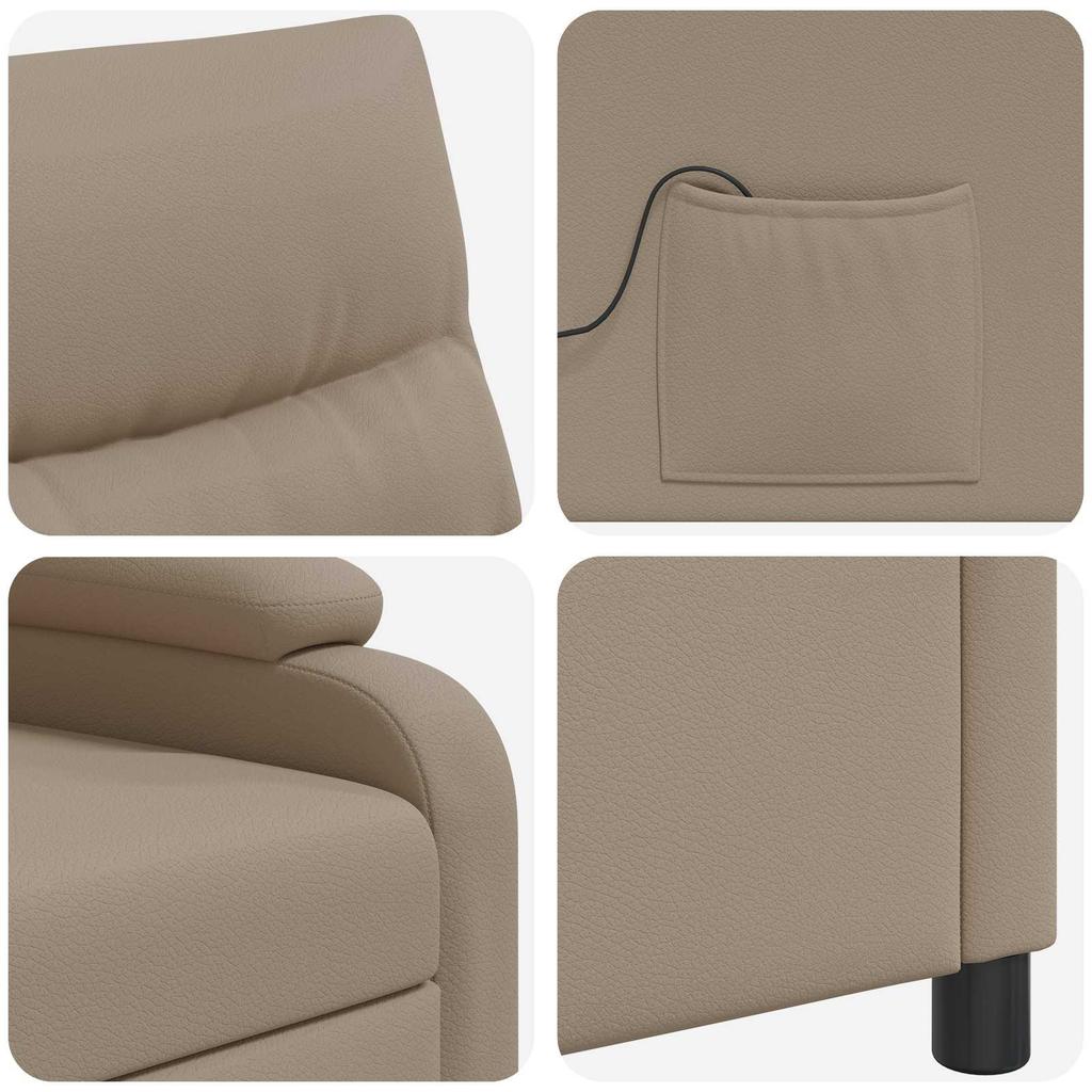 Massage Recliner Chair Cappuccino Faux Leather
