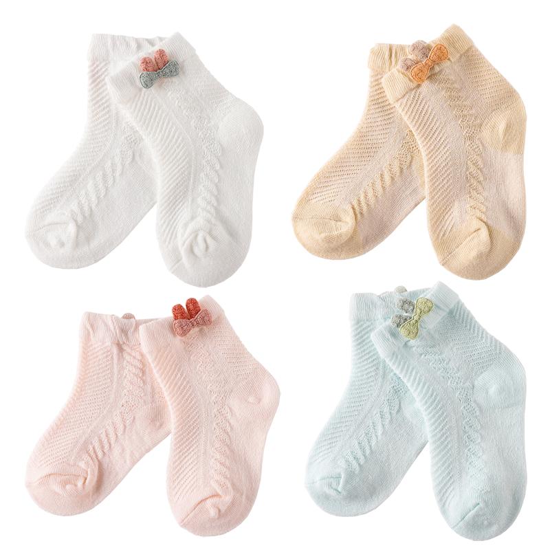 

2Pair/lot New Newborn Socks Summer Thin Boys and Girls Baby Socks 0-6 months