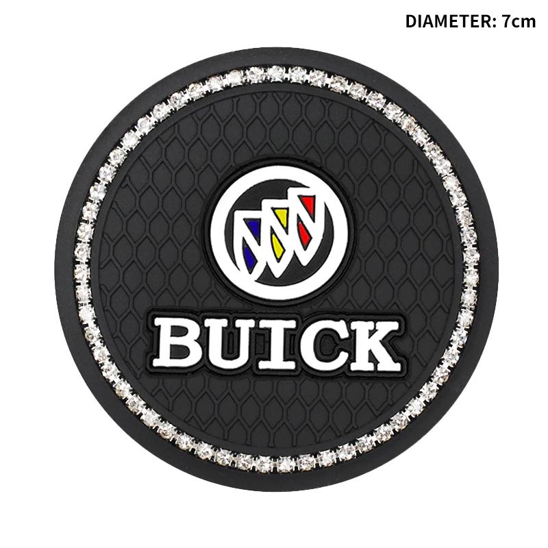EHL2 1/2Pcs Diamond-studded Car Coaster Cup Holder Anti-skid Pad For Buick Century Excelle XT Envision Excelle GT Verano Regal Encore