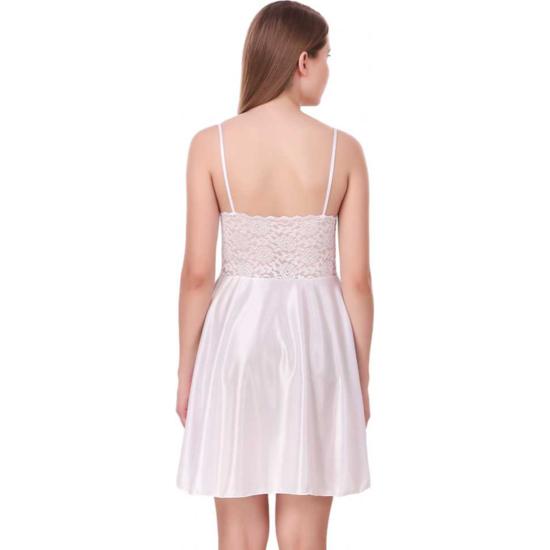 Ladysta Camicia da Notte Babydoll da Donna in Raso Tinta Unita Taglia Unica (S  M L)
