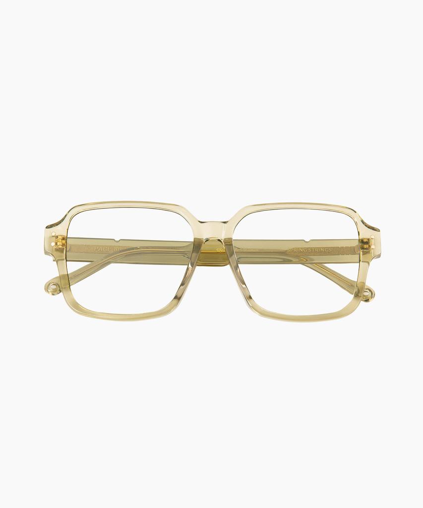 Seupeulingseuteulingseu Retro Square Shape Glasses Page 80 [Olive Green]