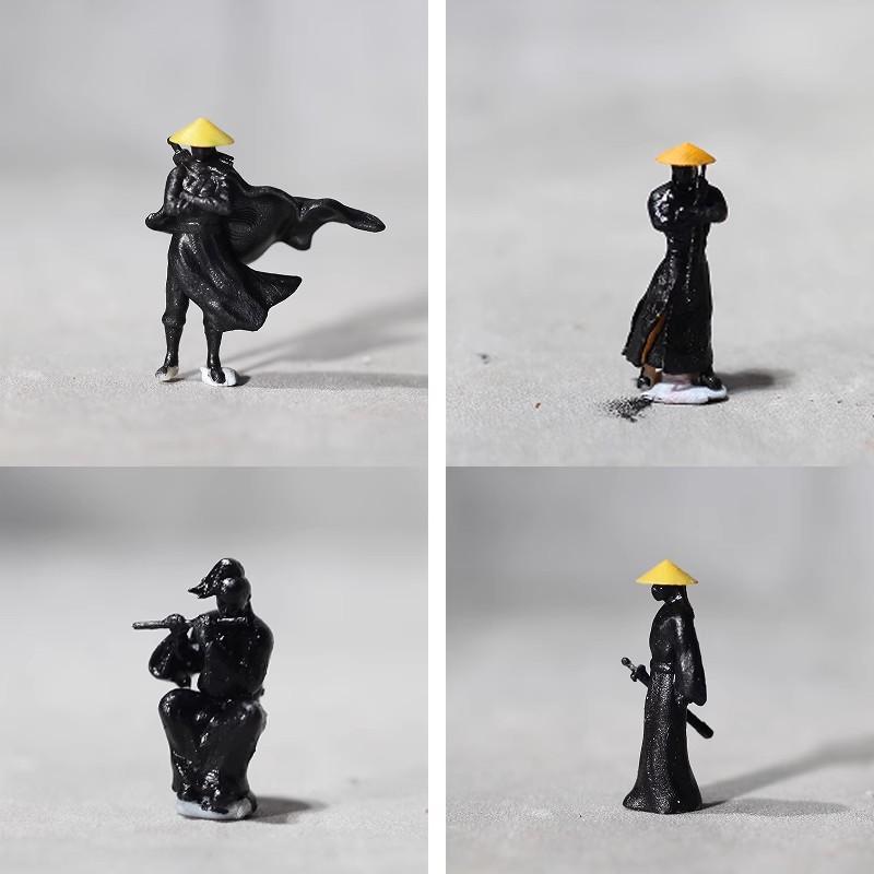 Qiaolin 3D-Druck Antikes Modell Miniaturlandschaft Li Bai Regenschirm Weibliche Bootsfrau Sandtisch Mini Resin Sandtisch Figuren