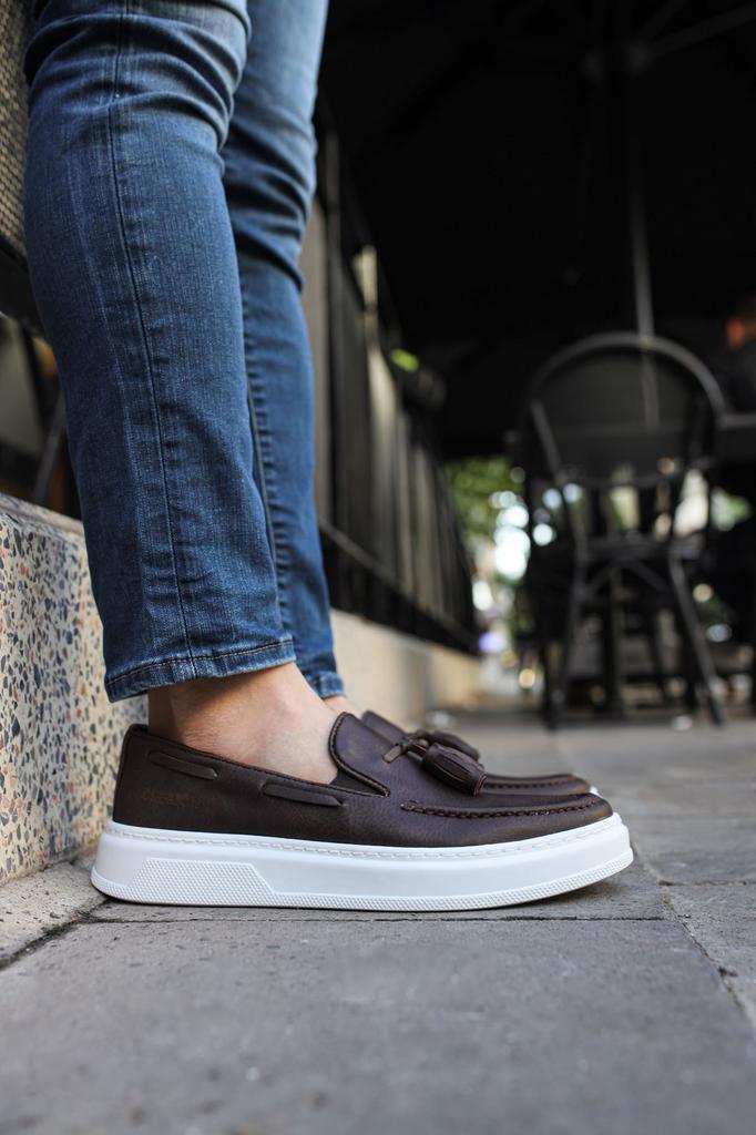 Chekich H New Collection CH127 Loafer-X Men Shoe White Black Brown Tan