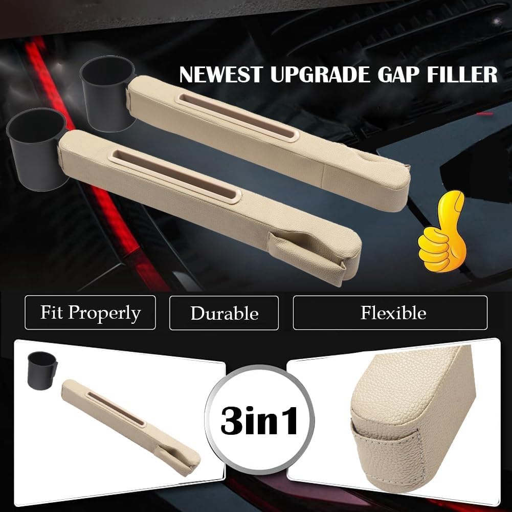 Car Accessories,Car Gap Plug,With Pocket Organizer And Removable Cupholder,Cup Holder For Car,3In1 Car Seat Gap,Prevent Small Items From Falling,Car