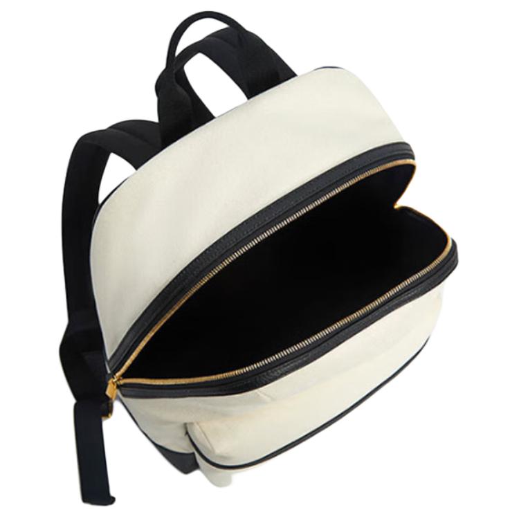 Bally Metal Hardware Letter Micro Logo Leather Backpack Unisex Backpack White 6304855