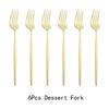 6pcs/Set Black Gold Dessert Fork Set Mirror Stainless Steel Colorful Fork Set Tableware Cutlery Set Home Party Kitchen Tableware
