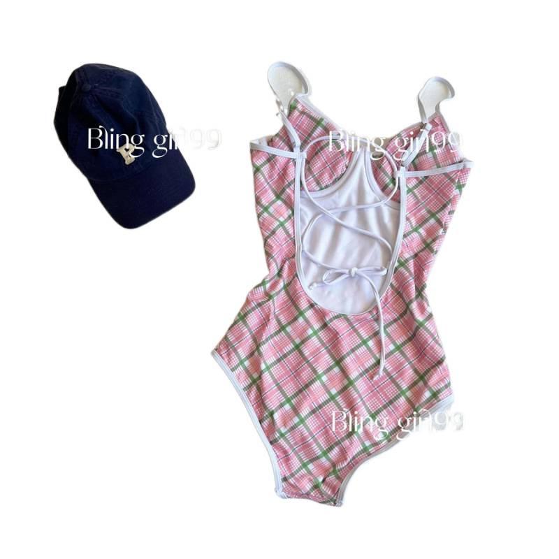 [Daydream] Polka Dot One-piece Swimsuit Korean Ins Style Bikini Vacation Swimsuit One-piece Conservative Pure Summer