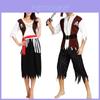 Stunning Women's Pirate Costume With Elegant Black Long Dress For Halloween Cosplay Events