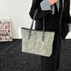 Simple oneshoulder tote bag, new student class largecapacity rhombus cotton bag, commuter bag